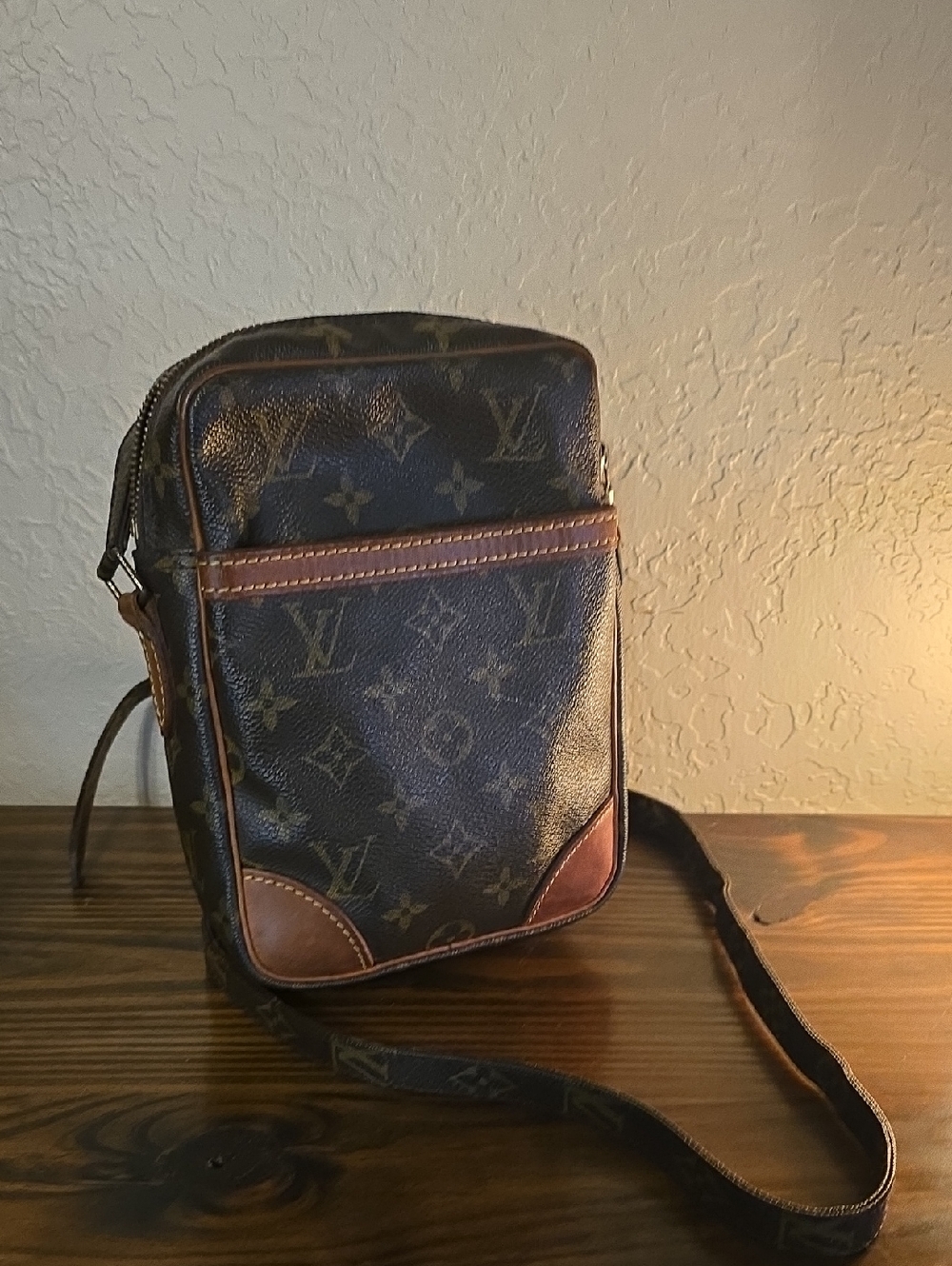 Louis Vuitton Monogram Danube Messenger Bag in Brown and Tan Canvas & Leather